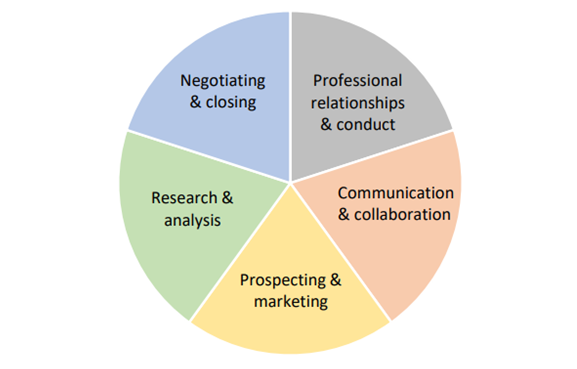 Salesperson competency profile pie chart